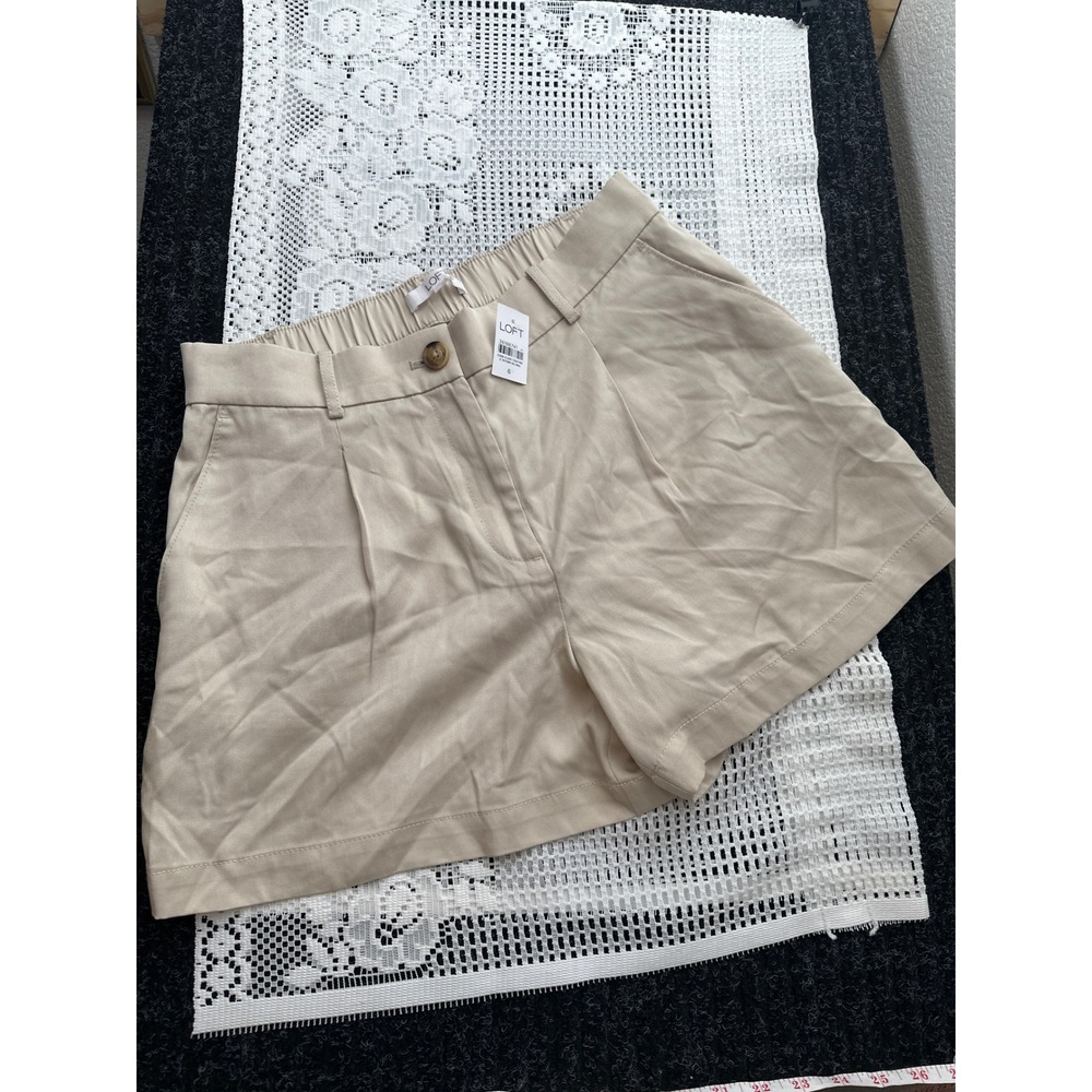 LOFT Tan High Waist Shorts New
